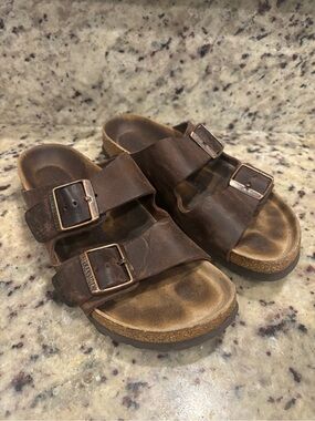Birkenstock Arizona Brown Oiled Leather Sandals EU 38 US 7